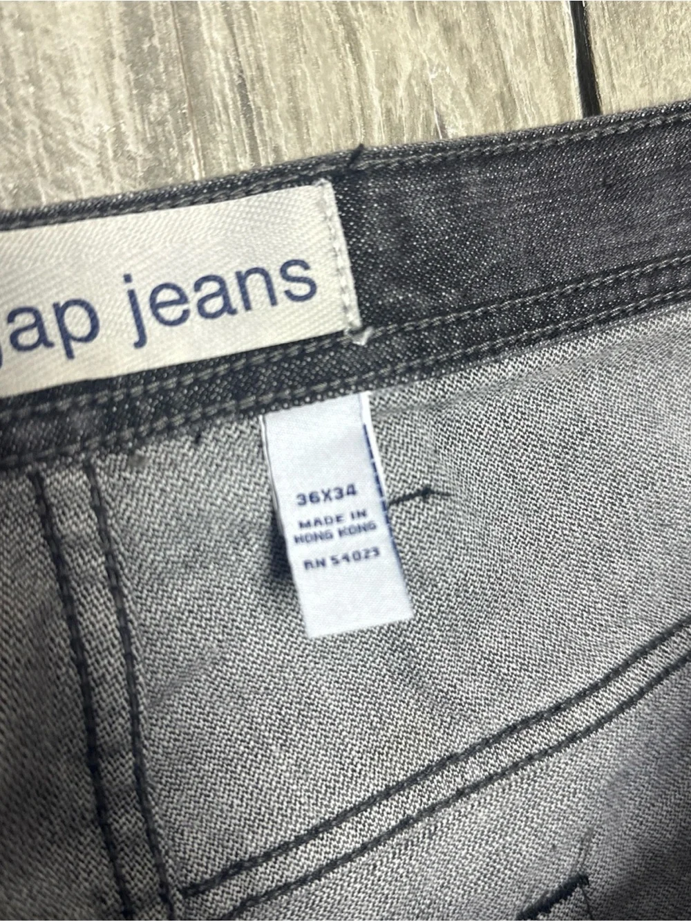 Vintage Y2k 05 Gap Washed Grey Jeans 36x34 Big Pockets Button Fly Baggy Skater